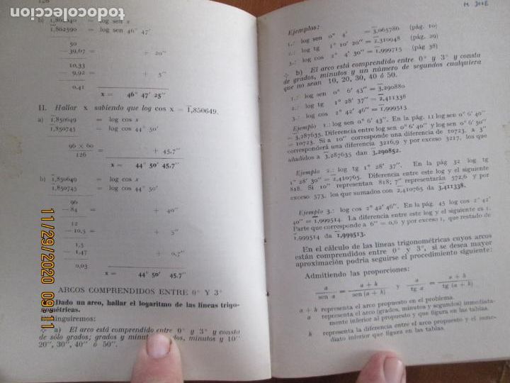 Libros de segunda mano de ciencias: TABLAS DE LOGARITMOS Y TRIGONOMETRICAS - EDITORIAL BRU&Ntilde;O - 1969 - DESDE I A 22000 - Foto 2