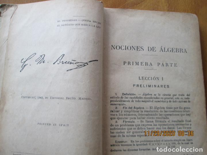Libros de segunda mano de ciencias: ALGEBRA Y TRIGONOMETRIA - EDICIONES BRU&Ntilde;O 1943 - PASTAS DURAS - Foto 2