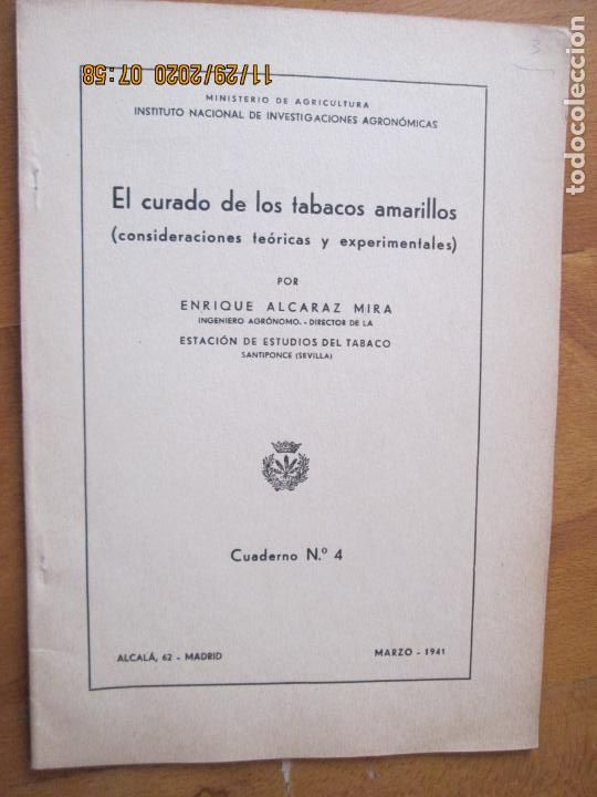 Libri di seconda mano: EL CURADO DE LOS TABACOS AMARILLOS - CONSIDERACIONES TEORICAS Y EXPERIMENTALES