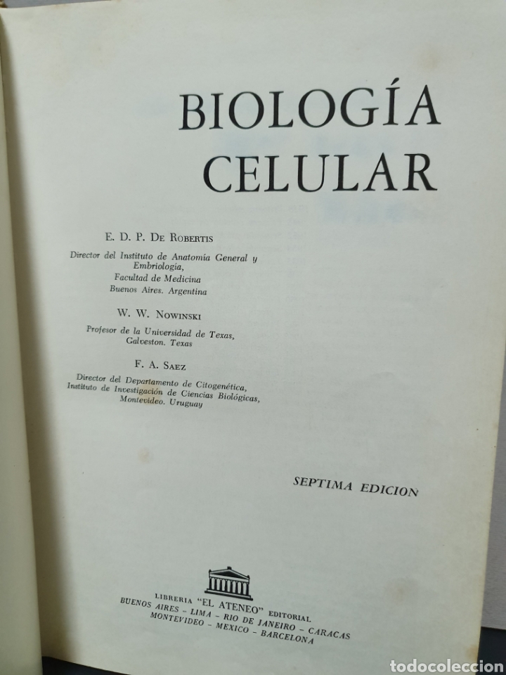 Libros de segunda mano: BIOLOGIA CELULAR. DE ROBERTIS, 7&deg; EDICI&Oacute;N. 1968. - Foto 3