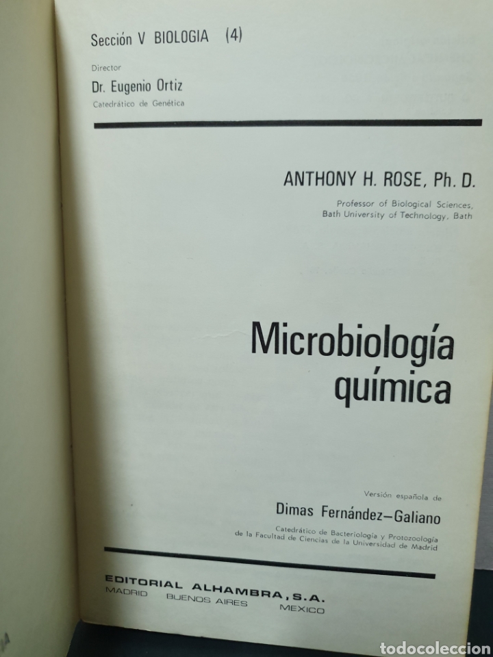 Libros de segunda mano: MICROBIOLOGIA QUIMICA A. H. ROSE. 1&deg;EDICION, 1969 - Foto 3