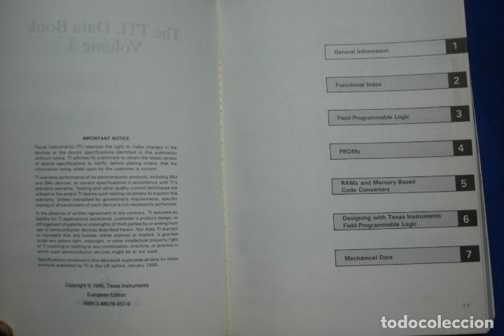 Libros de segunda mano de ciencias: THE TTL DATA BOOK VOLUME 3 - TEXAS INSTRUMENTS 1985 - Foto 2