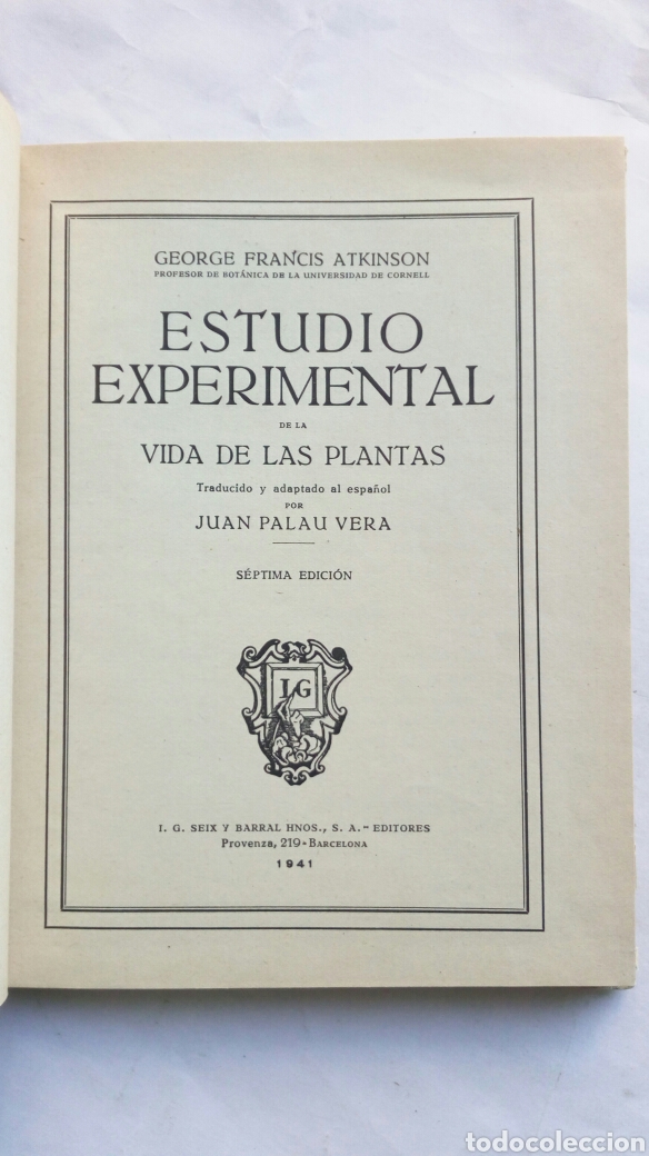 Libros de segunda mano: Estudio experimental de la vida de las plantas. George Francis Atkinson. - Foto 5
