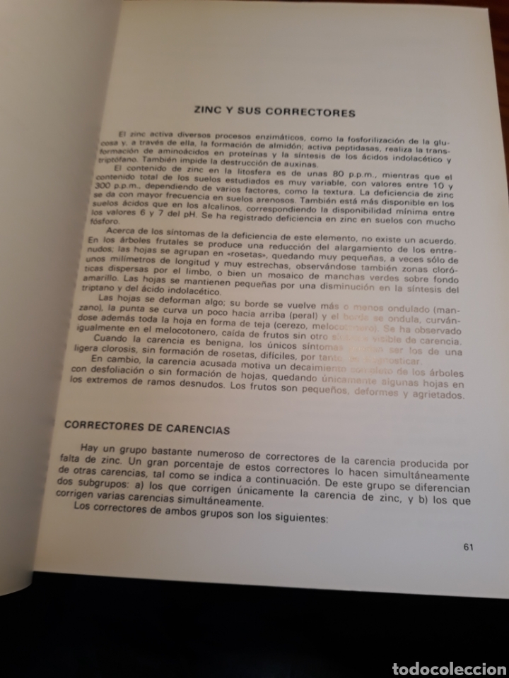 Libros de segunda mano: ELEMENTOS SECUNDARIOS Y MICROELEMENTOS. CARENCIAS Y CORRECTORES. CALIXTO GARCIA. - Foto 3