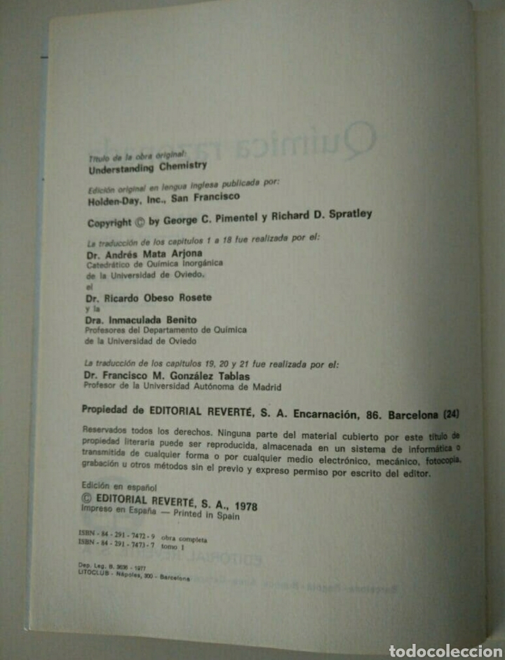 Libros de segunda mano de ciencias: Libro Qu&iacute;mica Razonada Volumen I - Foto 2