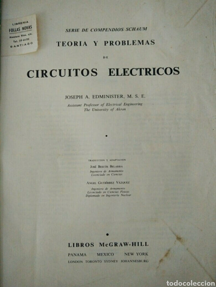 Libros de segunda mano de ciencias: Libro Circuitos El&eacute;ctricos - Foto 2