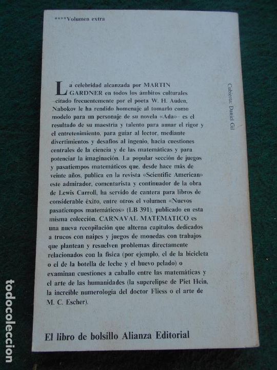 Libros de segunda mano de ciencias: CARNAVAL MATEMATICO MARTIN GARDNER ALIANZA EDITORIAL - Foto 2