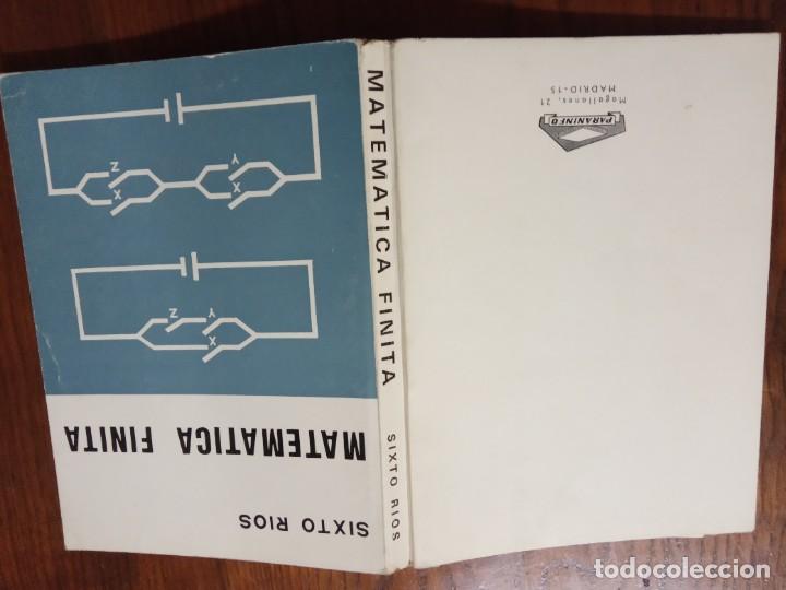 Libros de segunda mano de ciencias: MATEMATICA FINITA-SIXTO RIOS. - Foto 2