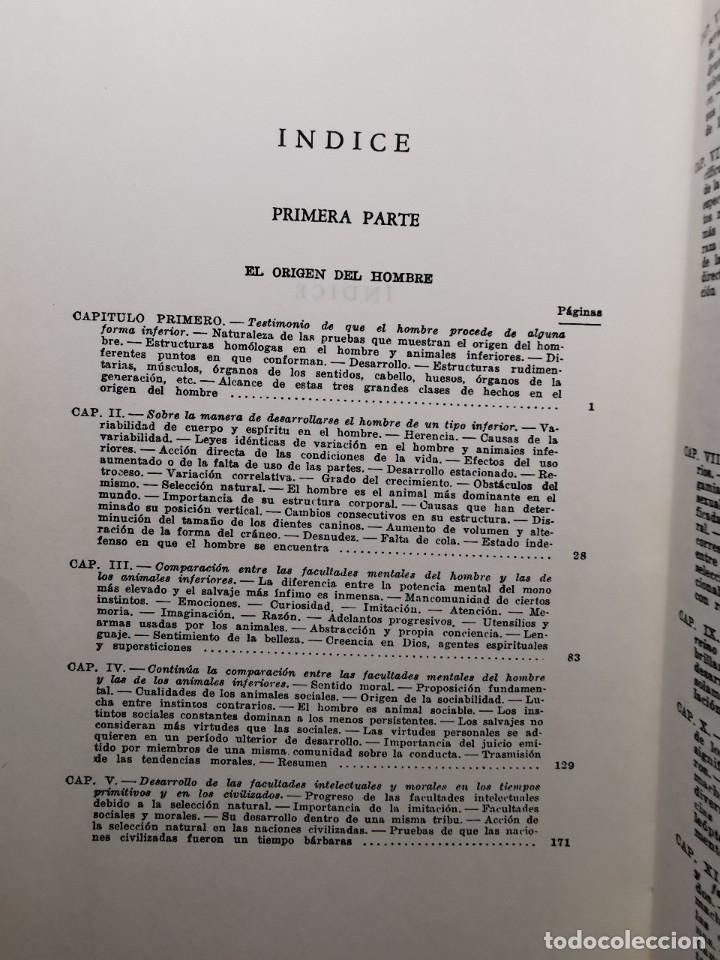 Libros de segunda mano: EL ORIGEN DEL HOMBRE (CHARLES DARWIN) - Foto 8