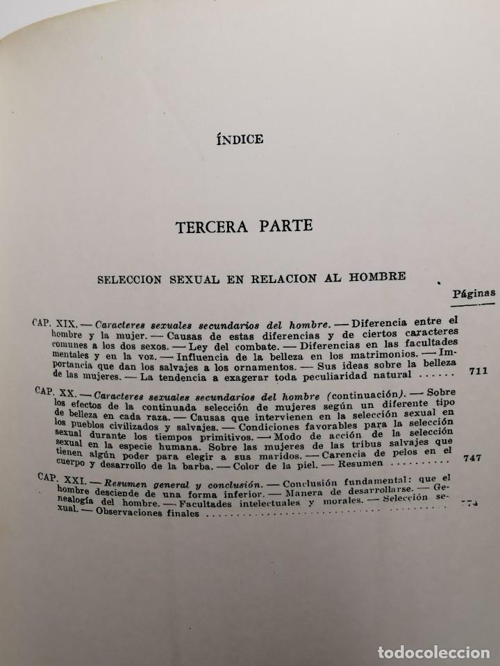 Libros de segunda mano: EL ORIGEN DEL HOMBRE (CHARLES DARWIN) - Foto 11