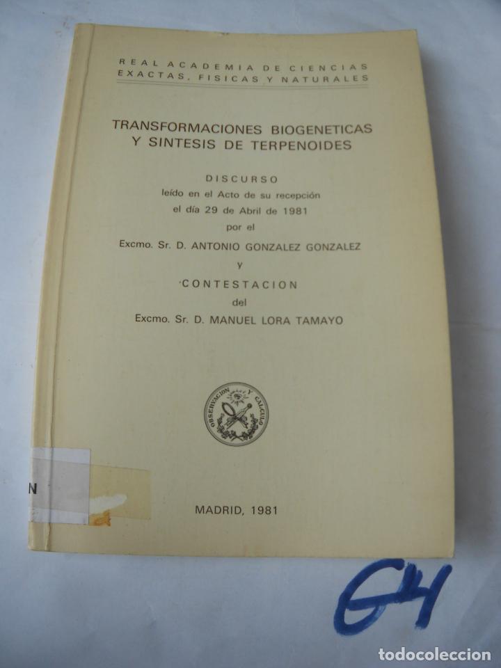 Libros de segunda mano: TRANSFORMACIONES BIOGENETICAS Y SINTESIS DE TERPENOIDES - Foto 1