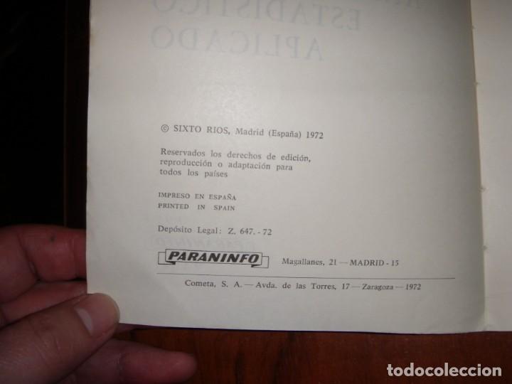 Libros de segunda mano de ciencias: LIBRO ANALISIS ESTADISTICO APLICADA SIXTO RIOS - Foto 3