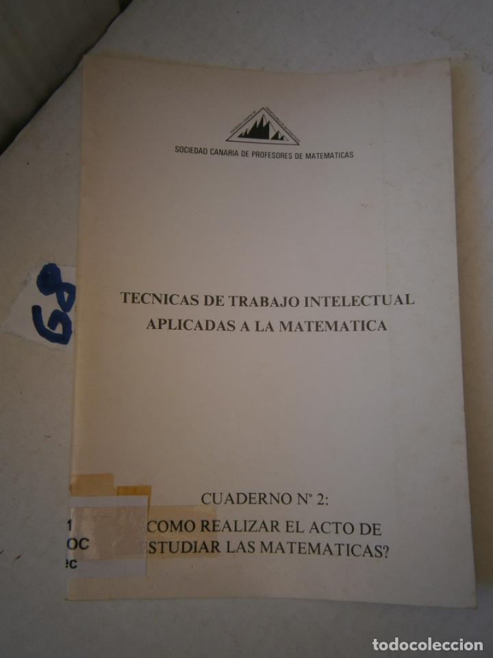 Libros de segunda mano de ciencias: TECNICAS DE TRABAJO INTELECTUAL APLICADAS A LA MATEMATICA - Foto 1