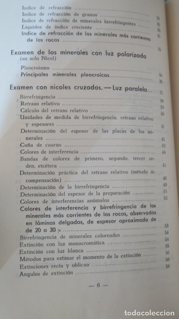 Libros de segunda mano: ESTUDIO MICROSC&Oacute;PICO DE MINERALES Y ROCAS. BASELGA - Foto 3