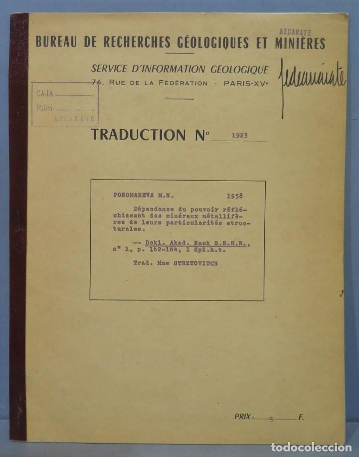 Libros de segunda mano: DEPENDENCE DU POUVOIR REFLECHISSANT DES MINERAUX - Foto 1