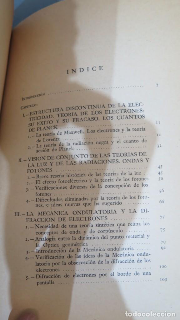 Libros de segunda mano de ciencias: ONDAS, CORPUSCULOS Y MECANICA ONDULATORIA. BROGLIE - Foto 2