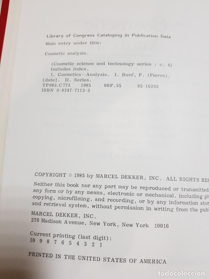 Libros de segunda mano de ciencias: COSMETIC ANALYSIS. P. BORE. MARCEL DEKKER. 1985 - Foto 4