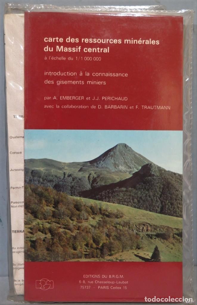 Libros de segunda mano: CARTE DES RESOURCES MINERALES DU MASSIF CENTRAL - Foto 1