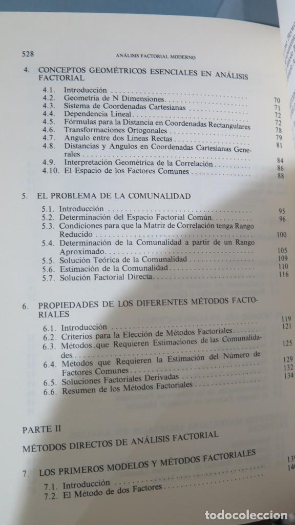 Libros de segunda mano de ciencias: AN&Aacute;LISIS FACTORIAL MODERNO. HARMAN. SALTES - Foto 3