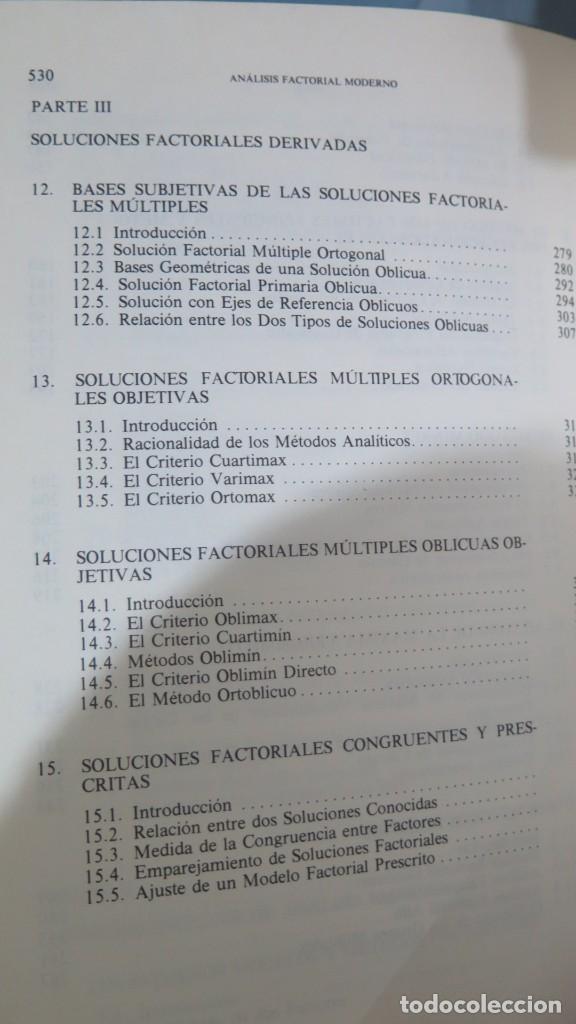 Libros de segunda mano de ciencias: AN&Aacute;LISIS FACTORIAL MODERNO. HARMAN. SALTES - Foto 5