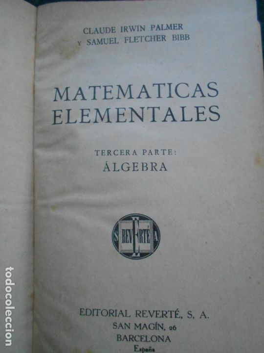 Libros de segunda mano de ciencias: Matematicas elementales Algebra 1950 - Foto 2