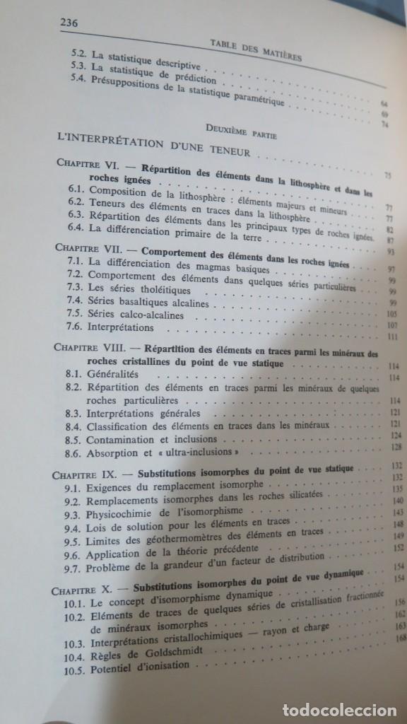 Libros de segunda mano: INTERPRETATION GEOCHIMIQUE DES ELEMENTS EN TRACES DANS LES ROCHES CRISTALLINES - Foto 3