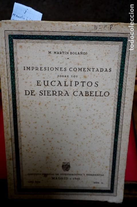Libros de segunda mano: manuel martin bola&ntilde;os.impresiones ... sobre los eucaliptos de sierra cabello. - Foto 1