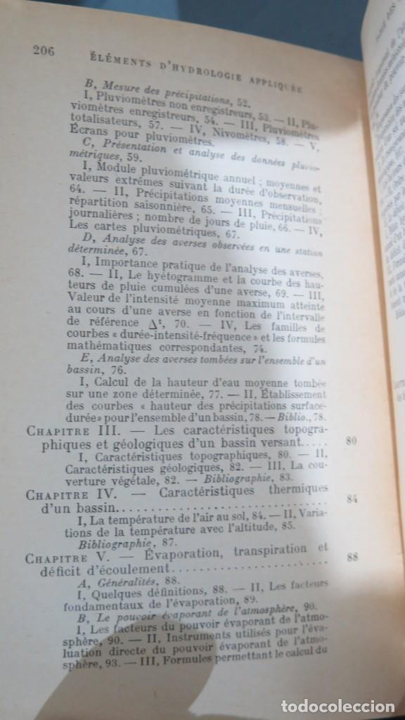Libros de segunda mano de ciencias: ELEMENTS D&acute;HYDROLOGIE APLIQUEE. REMENIERAS - Foto 3