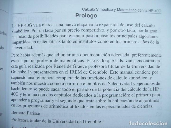 Libros de segunda mano de ciencias: C&Aacute;LCULO DE F&Oacute;RMULAS Y MATEM&Aacute;TICAS CON LA CALCULADORA HP40G - Foto 2
