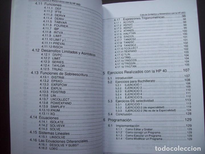 Libros de segunda mano de ciencias: C&Aacute;LCULO DE F&Oacute;RMULAS Y MATEM&Aacute;TICAS CON LA CALCULADORA HP40G - Foto 4