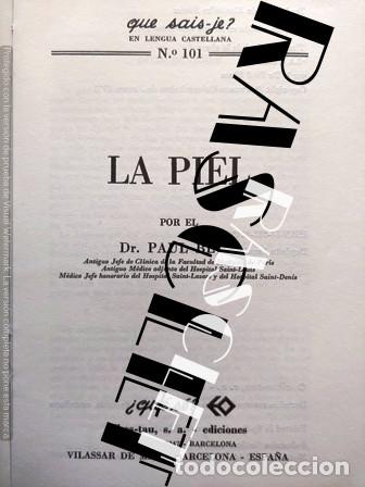 Libros de segunda mano de ciencias: COLECCION &iquest;QU&Eacute; S&Eacute;? LA PIEL - PAUL BLUM - Foto 2