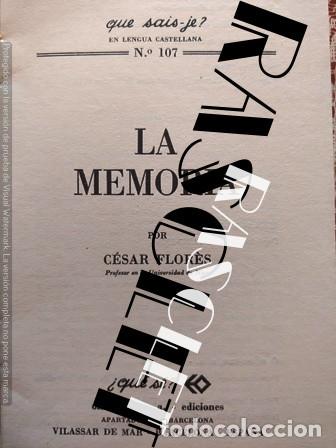 Libros de segunda mano de ciencias: COLECCION &iquest;QU&Eacute; S&Eacute;? LA MEMORIA - C&Eacute;SAR FLOR&Egrave;S - Foto 2