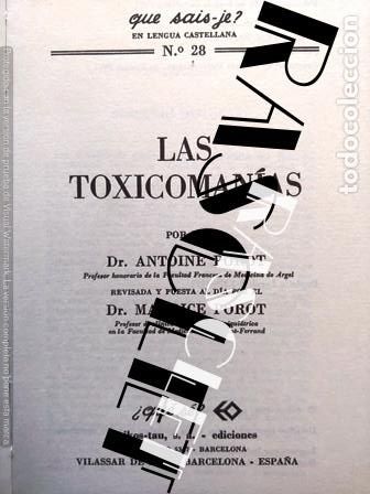 Libros de segunda mano de ciencias: COLECCION &iquest;QU&Eacute; S&Eacute;? LAS TOXICOMANIAS - A. Y M. POROT - Foto 2
