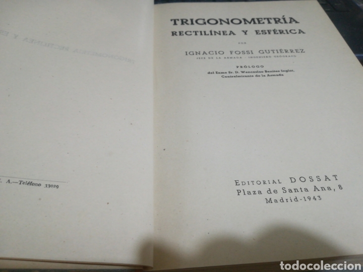 Libros de segunda mano de ciencias: Trigonometr&iacute;a rectil&iacute;nea y esf&eacute;rica - I. Fossi - 1943 - Foto 9