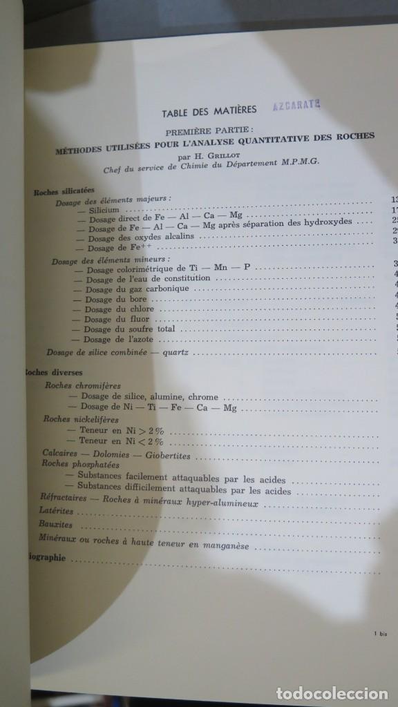 Libros de segunda mano: METHODES D&acute;ANALYSE QUANTITATIVE APPLIQUEES AUX ROCHES ET AUX PRELEVEMENTS DE LAS PROSPECTION GEOCHIM - Foto 2