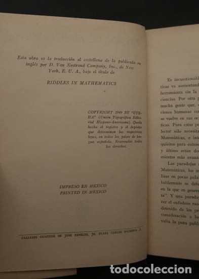 Libros de segunda mano de ciencias: LIBRO PARADOJAS MATEMATICAS . EUGENE P. NORTHROP . UTEHA - Foto 6