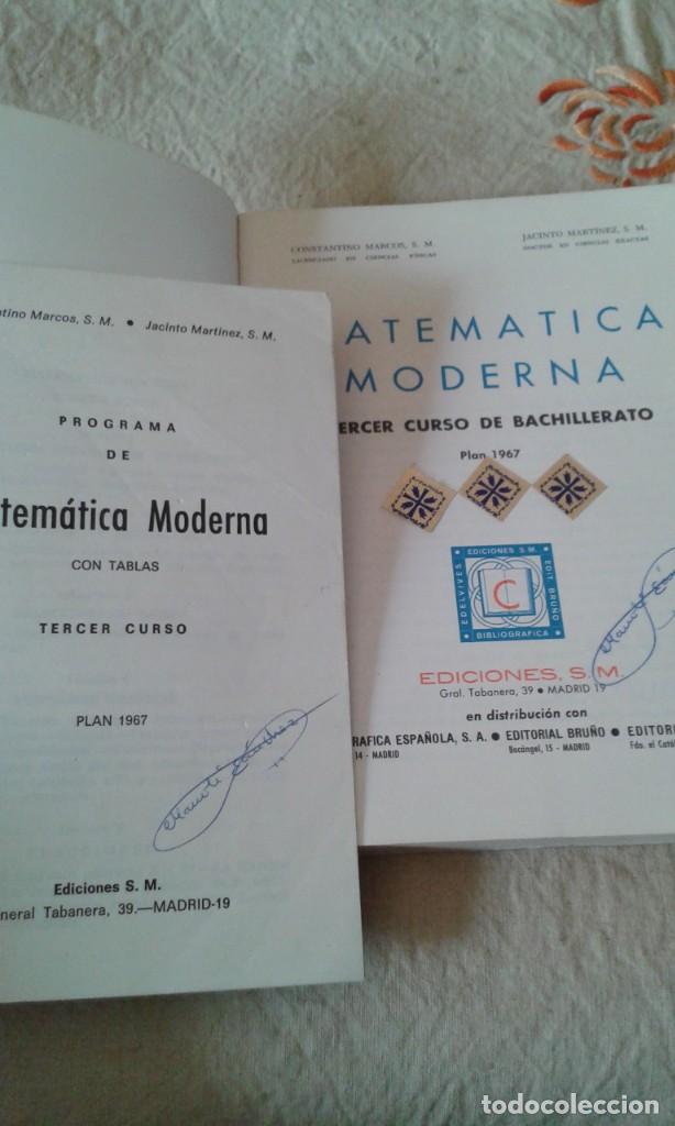 Libros de segunda mano de ciencias: MATEM&Aacute;TICA MODERNA 3&ordm; Y 4&ordm; MARCOS MARTINEZ ED S.M - Foto 7