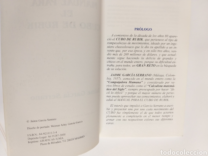 Libros de segunda mano de ciencias: Manual para el cubo Rubik Jaime Garc&iacute;a Serrano .. matenumeros - Foto 7