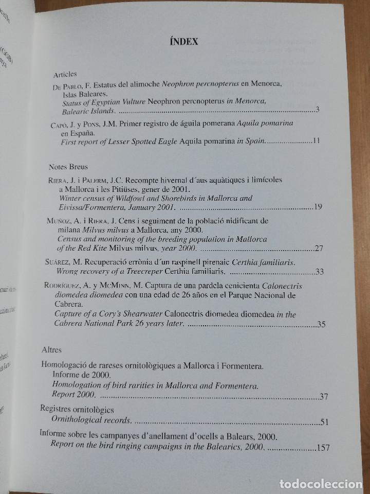 Libros de segunda mano: ANUARI ORNITOL&Ograve;GIC DE LES BALEARS. VOLUM 15 (2000) - Foto 2