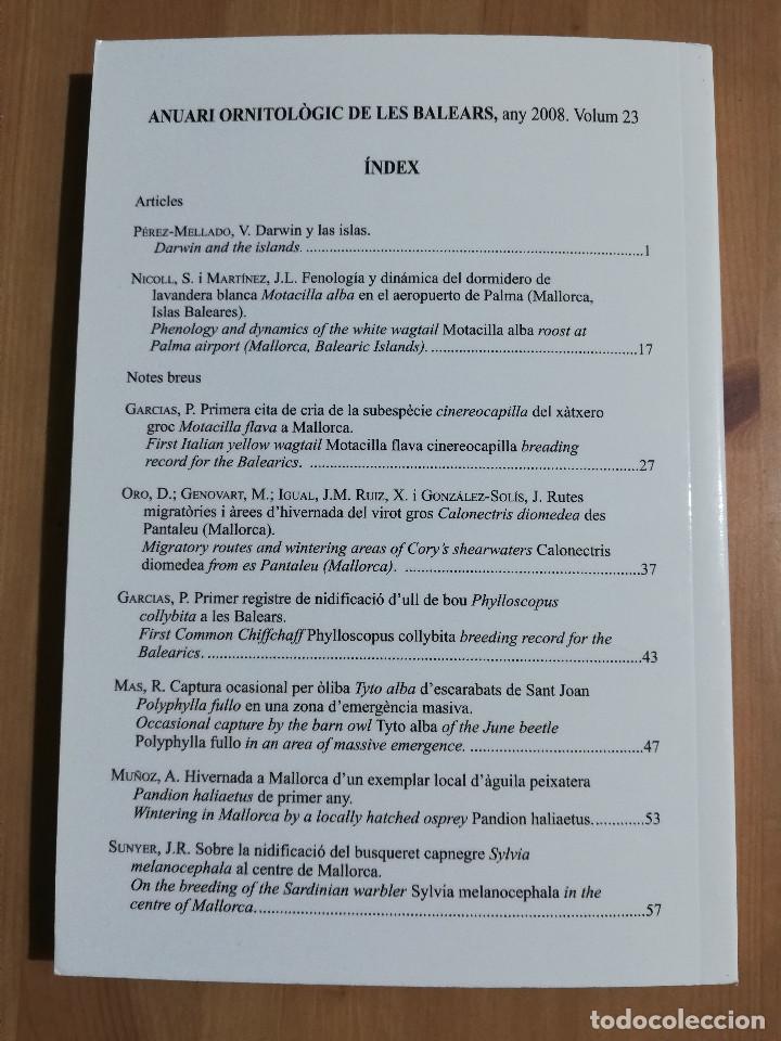 Libros de segunda mano: ANUARI ORNITOL&Ograve;GIC DE LES BALEARS. VOLUM 23 (2008) - Foto 8
