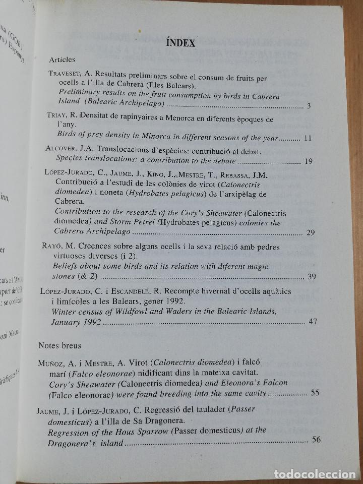 Libros de segunda mano: ANUARI ORNITOL&Ograve;GIC DE LES BALEARS. VOLUM 7 (1992) - Foto 2