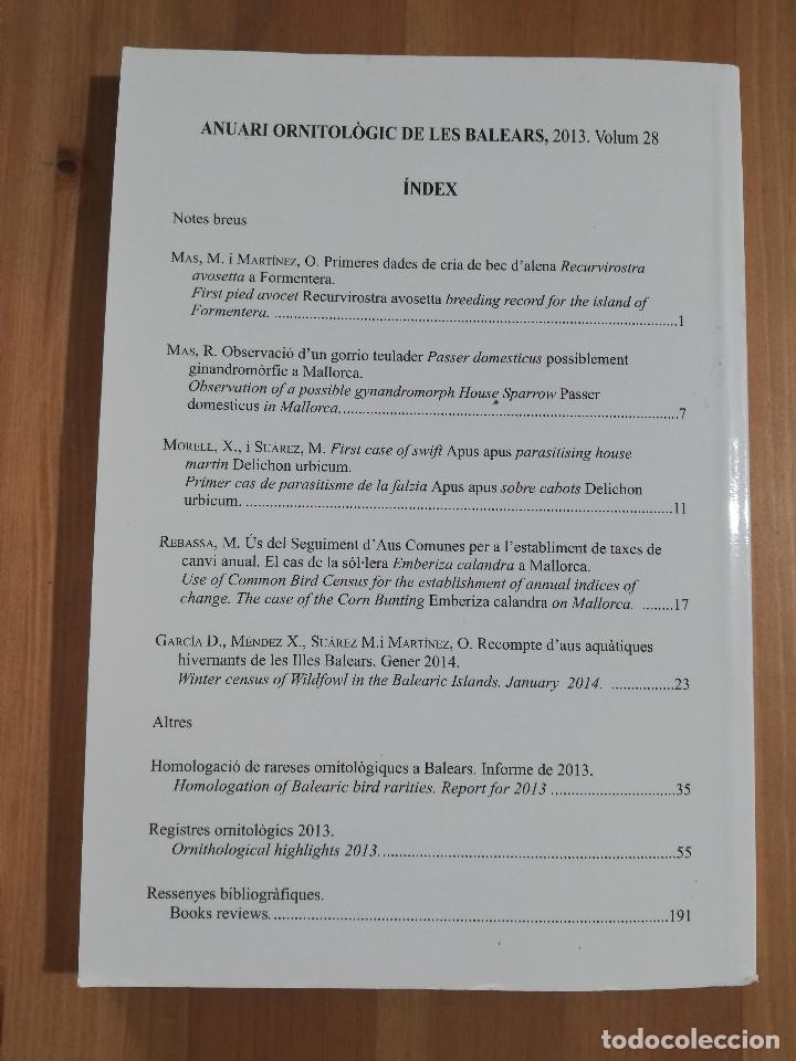 Libros de segunda mano: ANUARI ORNITOL&Ograve;GIC DE LES BALEARS. VOLUM 28 (2013) - Foto 7