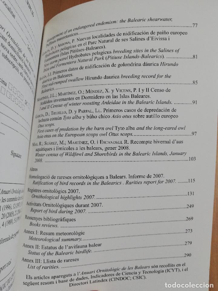 Libros de segunda mano: ANUARI ORNITOL&Ograve;GIC DE LES BALEARS. VOLUM 22 (2007) - Foto 7
