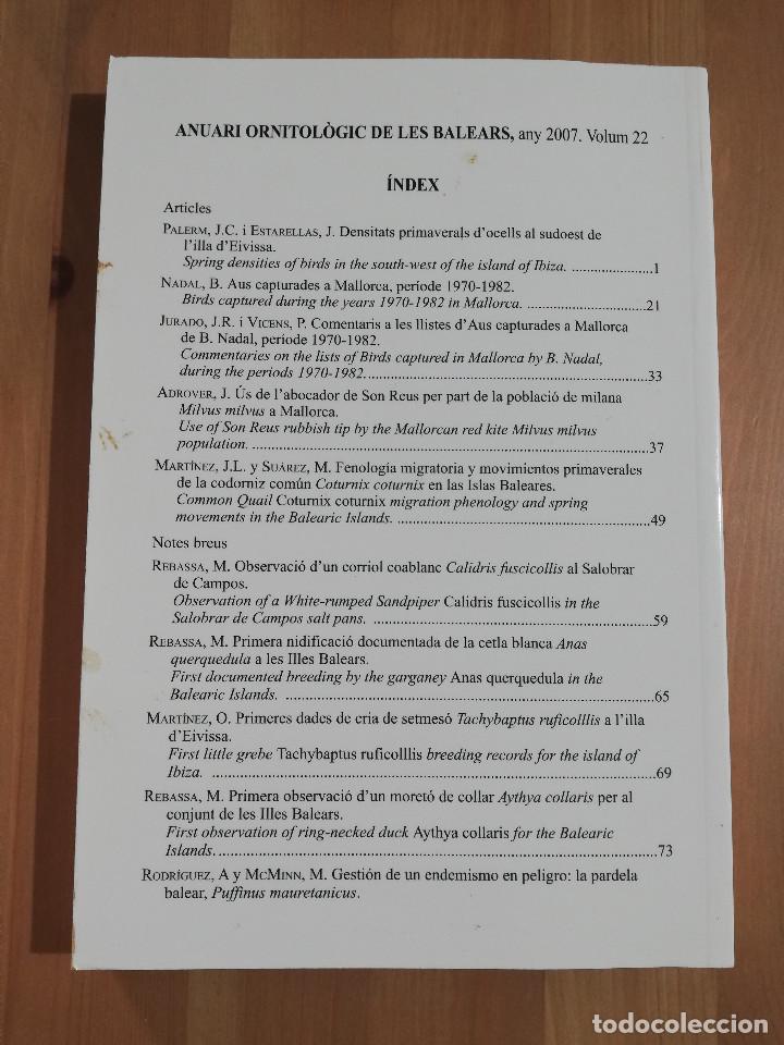 Libros de segunda mano: ANUARI ORNITOL&Ograve;GIC DE LES BALEARS. VOLUM 22 (2007) - Foto 8