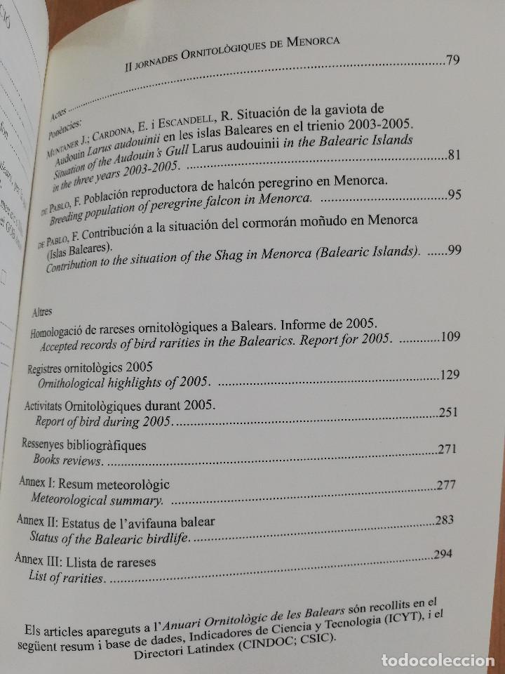 Libros de segunda mano: ANUARI ORNITOL&Ograve;GIC DE LES BALEARS. VOLUM 20 (2005) - Foto 7