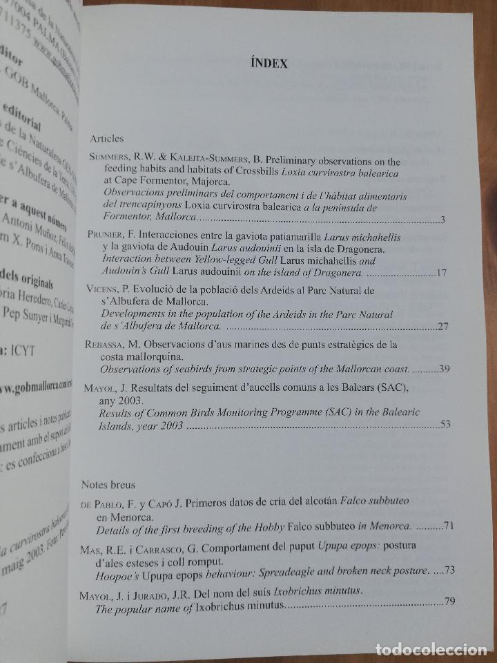 Libros de segunda mano: ANUARI ORNITOL&Ograve;GIC DE LES BALEARS. VOLUM 18 (2003) - Foto 2