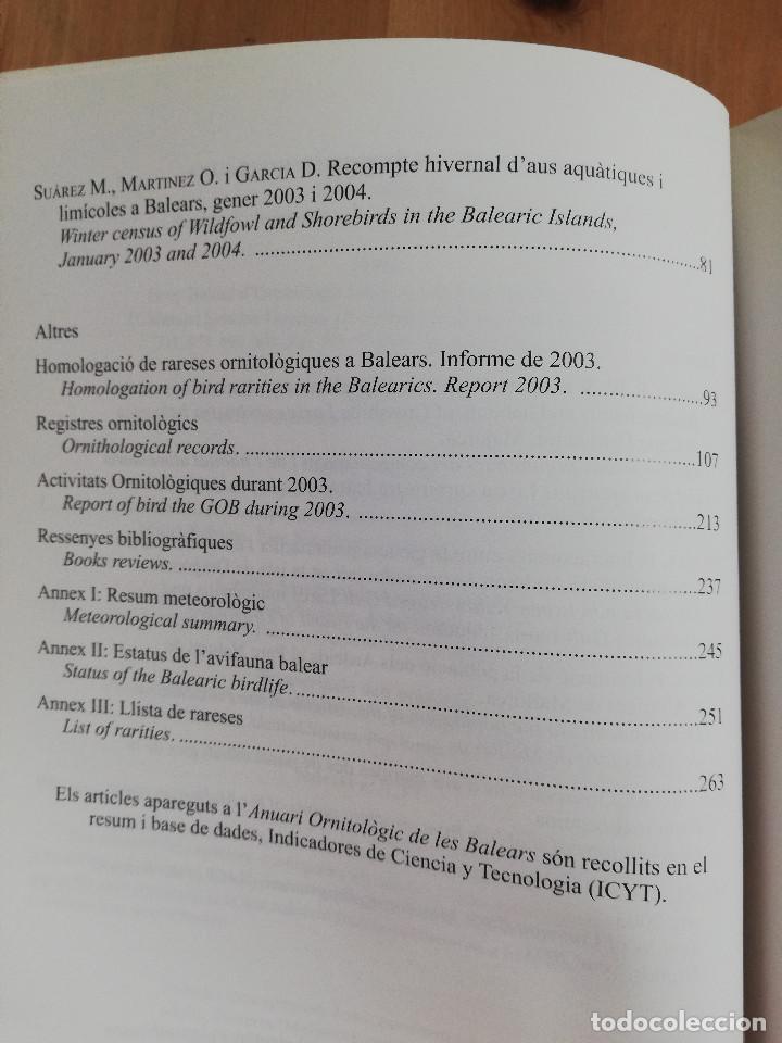 Libros de segunda mano: ANUARI ORNITOL&Ograve;GIC DE LES BALEARS. VOLUM 18 (2003) - Foto 3