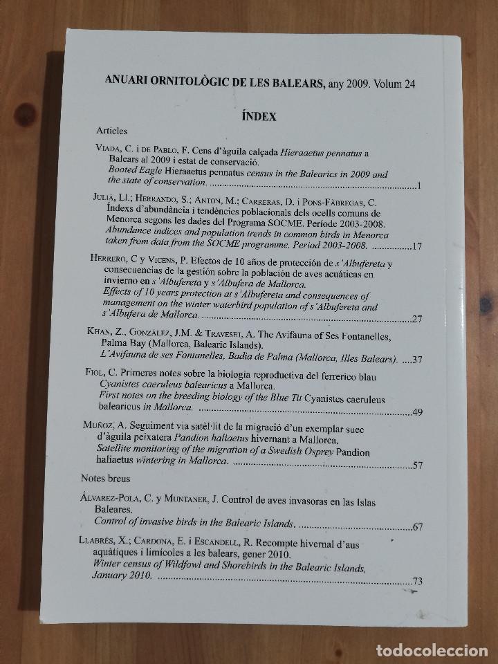 Libros de segunda mano: ANUARI ORNITOL&Ograve;GIC DE LES BALEARS. VOLUM 24 (2009) - Foto 2