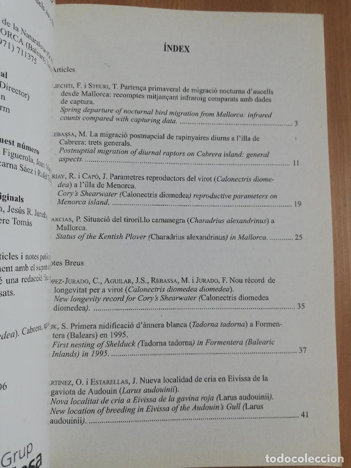 Libros de segunda mano: ANUARI ORNITOL&Ograve;GIC DE LES BALEARS. VOLUM 10 (1995) - Foto 2