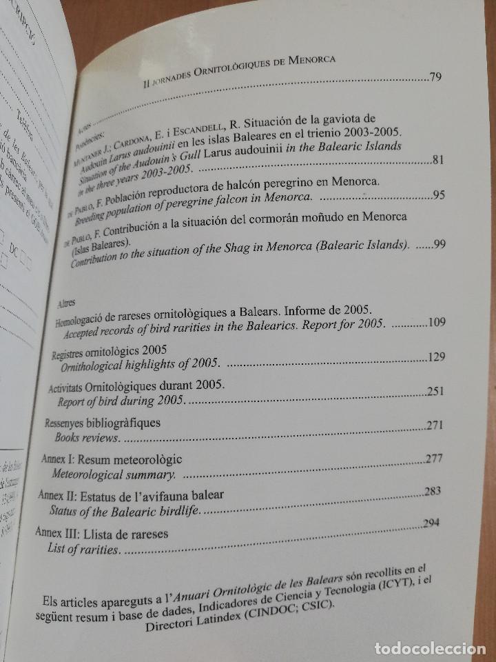Libros de segunda mano: ANUARI ORNITOL&Ograve;GIC DE LES BALEARS. VOLUM 20 (2005) - Foto 5